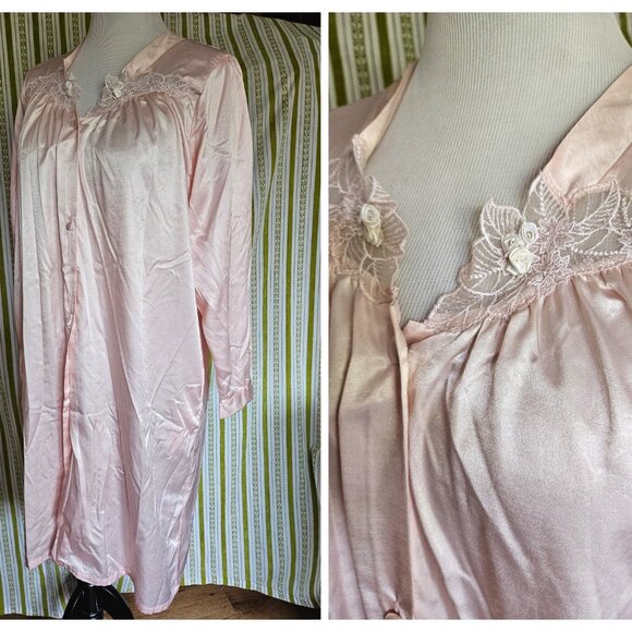 Sz M to L Accent La Rosita Vintage 1980s Robe or Nightgown - Picture 1 of 11
